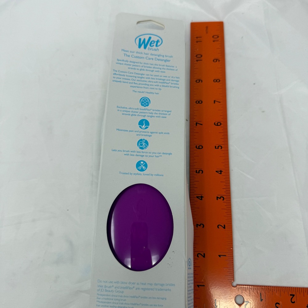 Wet‎ Brush Custom Care Detangler Purple Hair Brush for Thick Curly Coarse Hair - Picture 4 of 4